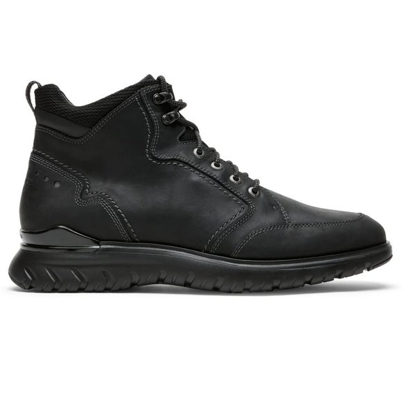 New Men\'s Rockport Total Motion Sport Waterproof Leather Boots Size 9.5 Black